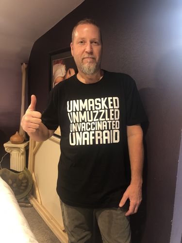 Customer photo review of Unmasked Men's Apparel