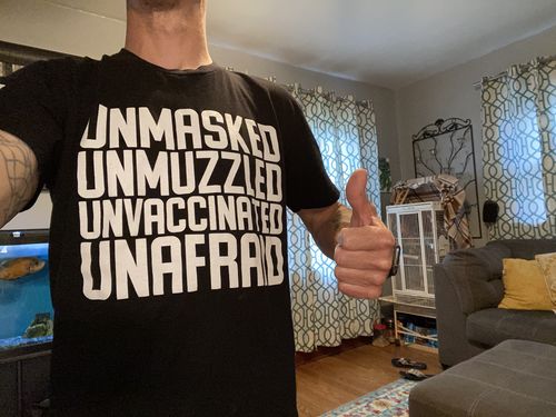 Customer photo review of Unmasked Men's Apparel
