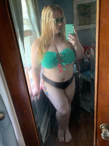 Customer photo review of Green Rib Bandeau Top