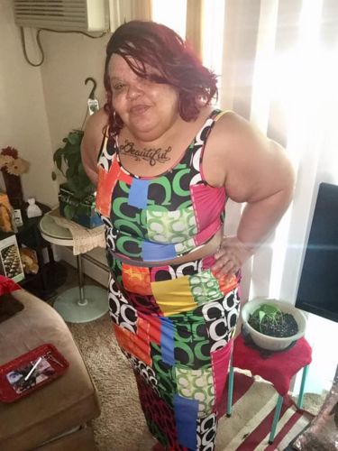 Customer photo review of Sexy Print Slit Spaghetti Strap Straight Plus Size Two Pieces