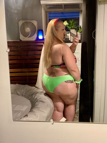 Customer photo review of Neon Green Cheeky Bottom