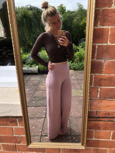Customer photo review of Bamboo Palazzo Pants Rosewood