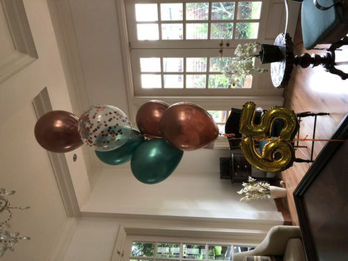 Customer photo review of Your Choice of Helium-Filled Chrome Colored Balloons