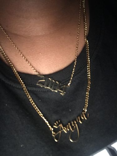 Customer photo review of Script Custom Name Necklace