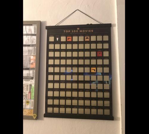 Customer photo review of Vespani 100 Movie Scratch Off Poster