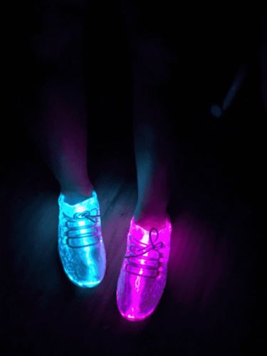 Customer photo review of Fiber Optic Shoes