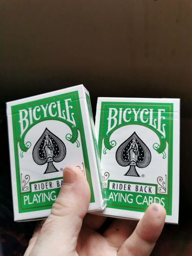 Customer photo review of Green Bicycle Playing Cards