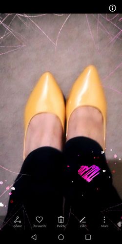 Customer photo review of Mustard Color Winter Court Shoes WN7148