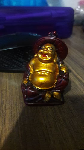 Customer photo review of Feng Shui Laughing Buddha Statues - Red & Gold Finish