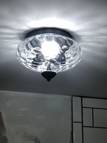Customer photo review of Farmhouse Glass Flush Mount Ceiling Light