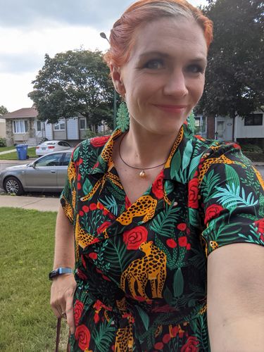 Customer photo review of Jaguar Paradise Black Animal Print Jumpsuit