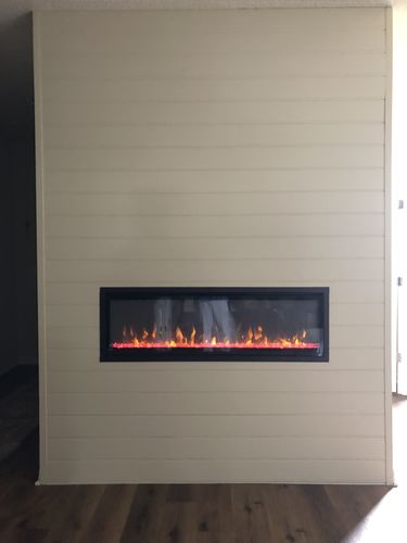 Customer photo review of Napoleon Alluravision 50'' Slim Wall Mount / Recessed Linear Electric Fireplace