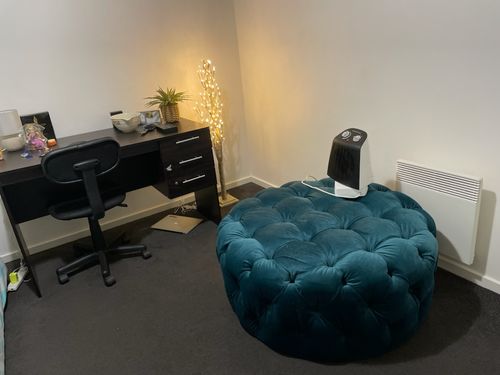 Customer photo review of Willow | Round Ottoman Footstool with Tufted Cushions