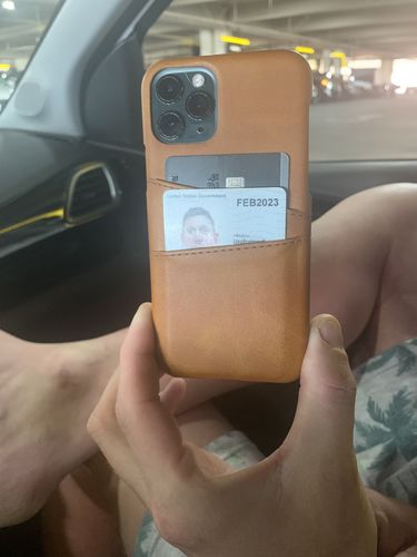 Customer photo review of Ultra-Slim Leather Card Holder iPhone Case