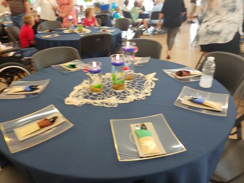 Customer photo review of Square Clear • Gold Plastic Plates | 10 Pack