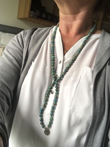 Customer photo review of BLAUER MALACHIT Mala - 108 Perlen