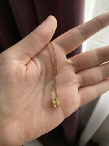 Customer photo review of Solvani™ Initial Necklace