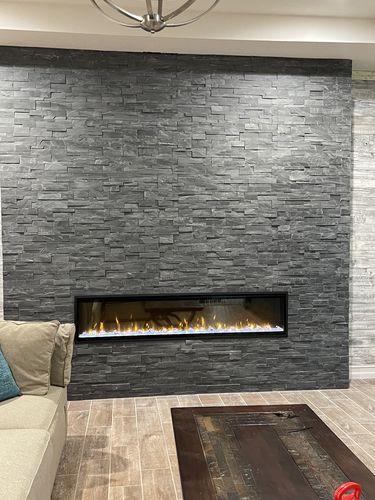 Customer photo review of Dimplex IgniteXL 74" Linear Recessed / Built in Electric Fireplace