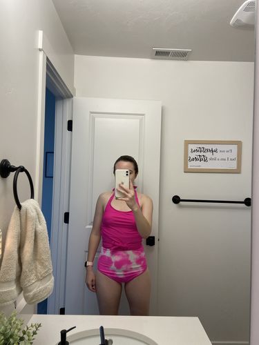 Customer photo review of The Racha Top | Neon Pink