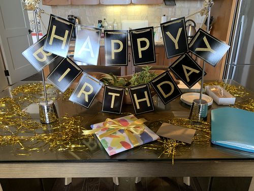 Customer photo review of Black and Gold Birthday Party