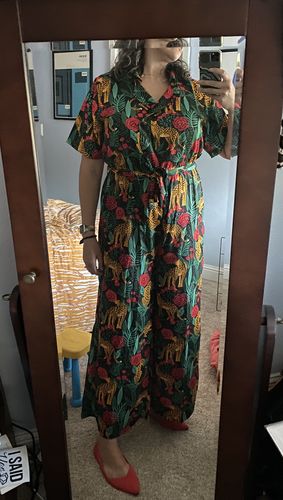 Customer photo review of Jaguar Paradise Black Animal Print Jumpsuit