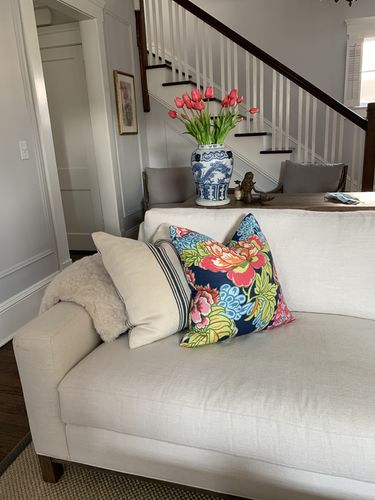 Customer photo review of Honshu Navy Pillow Cover