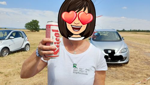 Customer photo review of Ich tu' das nur für's Gipfelbier - T-Shirt Frauen