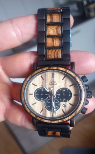 Customer photo review of Montre en bois Homme - Zebra Marshal