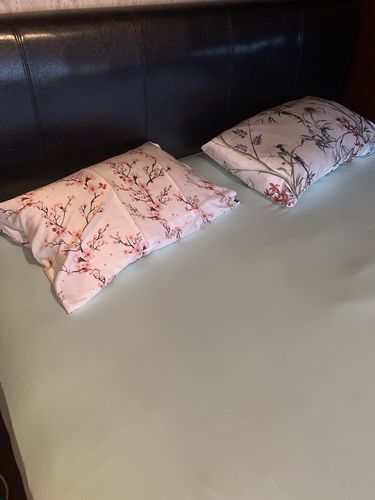 Customer photo review of Teal Breeze Pure Silk Fitted Sheet