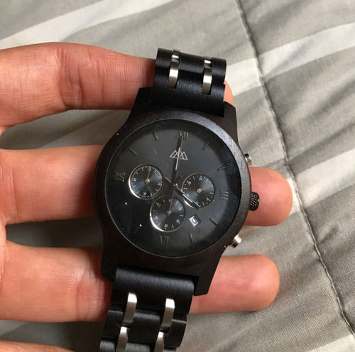 Customer photo review of Montre en bois homme - Sport Dark
