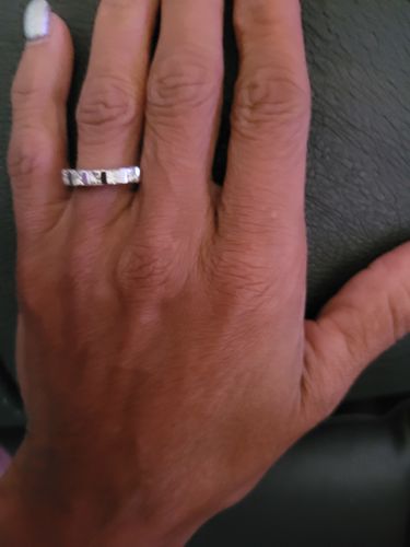 Customer photo review of 1.00 CT Princess Cut Natural Diamonds - Wedding Band
