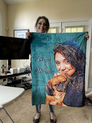 Customer photo review of Personalized Pet Throw Blanket