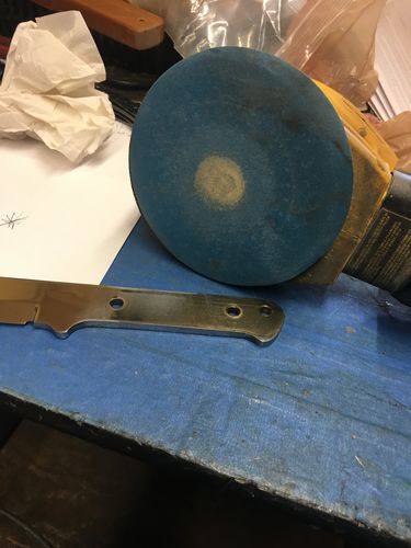 Customer photo review of 5 Inch Hook and Loop Blue Wet / Dry Sharpening Film Sanding Discs, 50 Pack