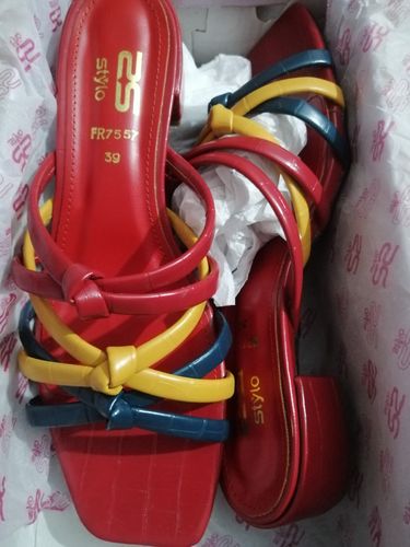 Customer photo review of Red Color Formal Slippers FR7557