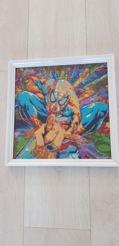 Customer photo review of Pixel en Steken Diamond Painting - Spiderman Colorsfull Painting PIX-590