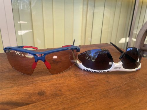 Customer photo review of Rudy Project Propulse Pacific Blue Photochromic Red Lenses