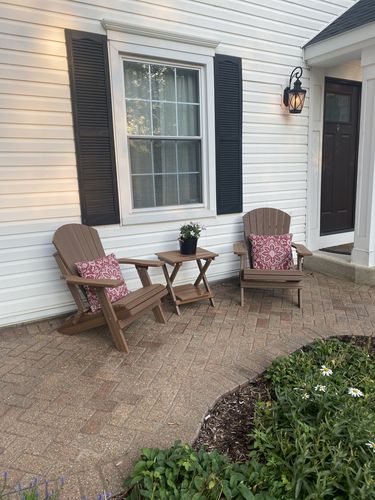 Customer photo review of Set of 2 - DuraWeather Poly® Classic King Size Folding Adirondack Chairs + 1 Folding End Table With Removable Tray