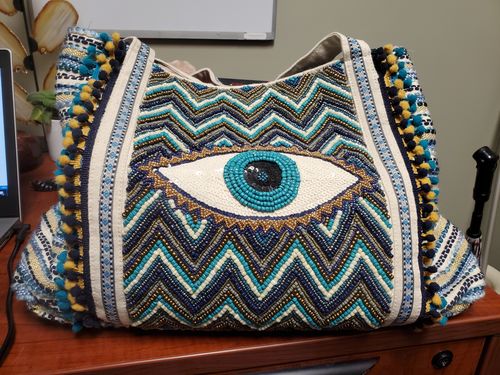 Customer photo review of Grecian Nights Evil Eye Tote