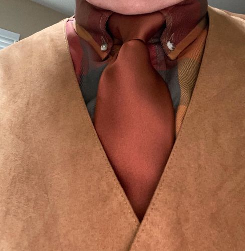 Customer photo review of Copper Brown Satin Tie