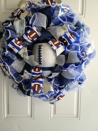 Customer photo review of 10.5"X10Yd Faux Jute/Pp Large Check Royal Blue/White RY831565