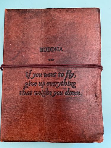 Customer photo review of Buddha If You Want To Fly Quote Leather Journal - 8x6 Size