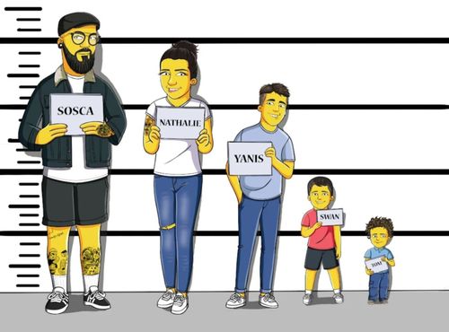 Customer photo review of Caricature cartoon dessinée à la main: en mode jaune