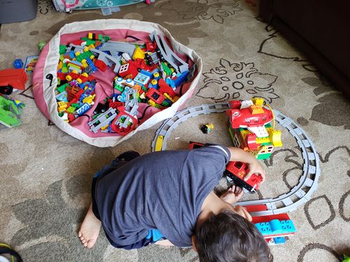 Customer photo review of Large Toy Storage Bag - Rose