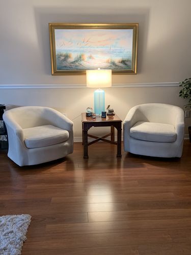 Customer photo review of Cabrexa Velvet Tub Chair Covers