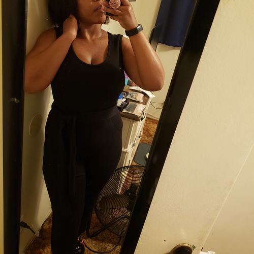Customer photo review of Cozy Jumpsuit in Black - Vixen by Micheline Pitt