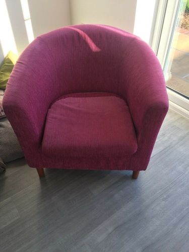 Customer photo review of Cabrexa Velvet Tub Chair Covers