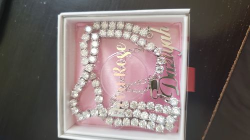 Customer photo review of Custom name tennis necklace