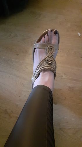Customer photo review of Claudia Black Embellished Sandals