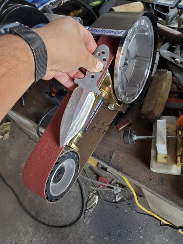Customer photo review of 2 x 36 Inch EdgeCore Premium Ceramic Grinding Belts, 6 Pack