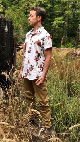 Customer photo review of Men's Casual Floral Print Short Sleeve Shirt